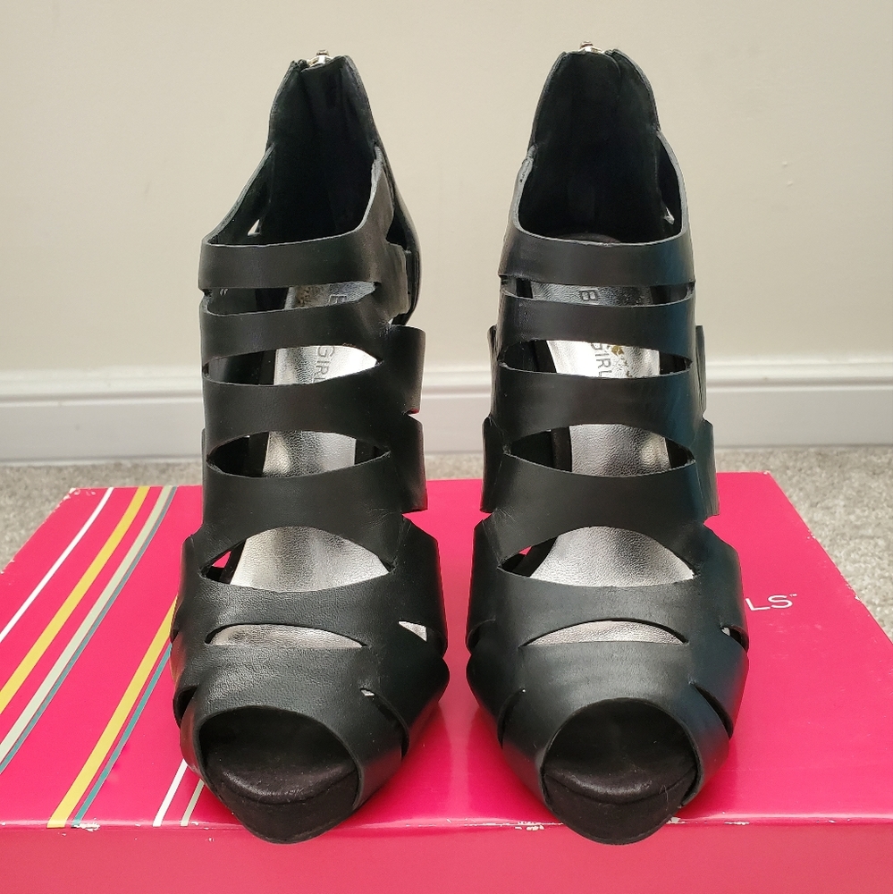 BCBGirls Black Leather Wedge